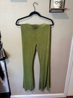 Cider- Green shiny  Flare Pants